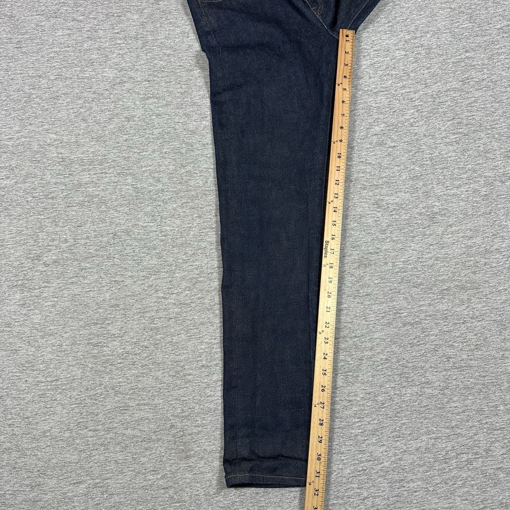 Uniqlo Jeans Mens 32x32 Blue Selvedge Kaihara Japan Denim Slim Straight Mid Rise - Picture 6 of 11